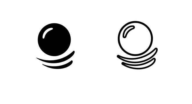 Bouncing ball or sound wave icon for movement and audio concepts