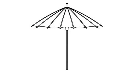 Simple line drawing of a traditional japanese parasol or umbrella © MdMojiburRahman