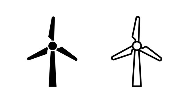 Renewable wind turbine energy generator icon