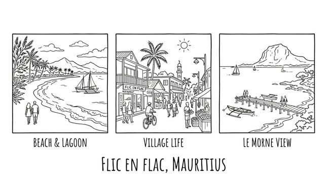 Flic en Flac Mauritius Beach Village and Mountain Views