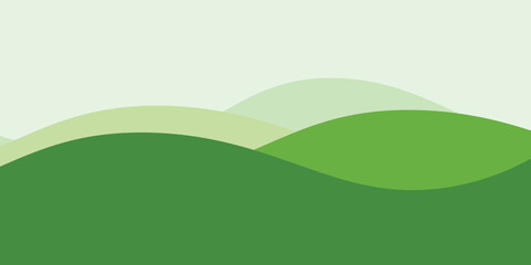 Obraz premium Aesthetic soft and smooth abstract background with gentle green wavy shapes. It evokes a sense of nature, freshness, and organic flow, perfect for eco-friendly themes, health and wellness promotions