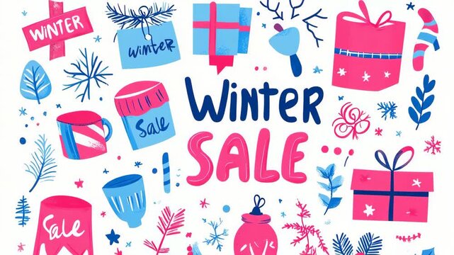 selective focus seasonal winter sale promo video festive shopping concept