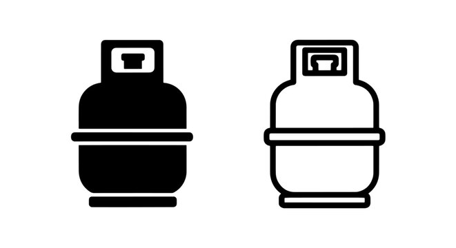 Gas cylinder icons representing propane and fuel tanks for industrial and home energy