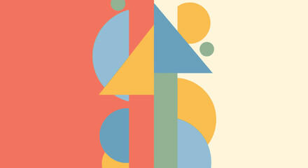 Abstract geometric shapes in warm tones a striking composition silhouette © MSTMARIA