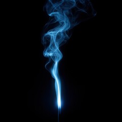 Abstract blue smoke against transparent background