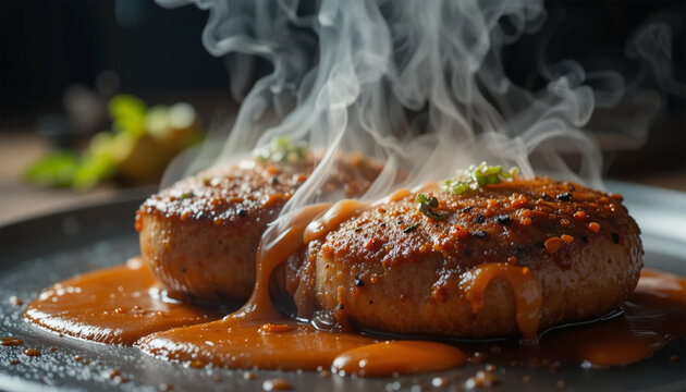 grilled pork ribs with vegetables