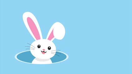 Fototapeta premium Happy Easter rabbit, easter Bunny, Vector illustration.
