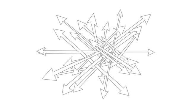 Chaotic Arrows Clustered, Directional Confusion, Multiple Pathways