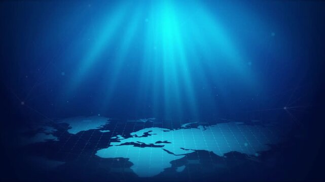 Digital World Map Technology Background