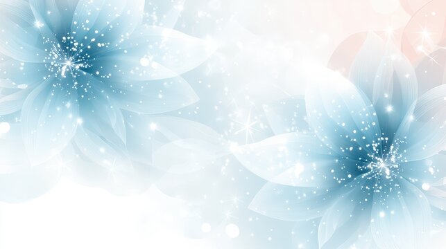 Blue flower background adorned with white stars floral pattern featuring white star shapes on blue