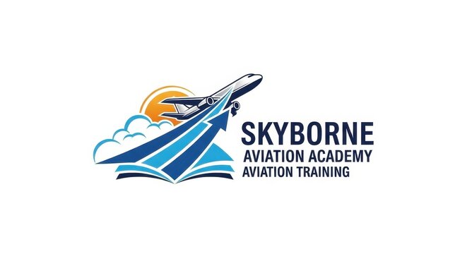 Skyborne Aviation Academy logo showcasing flight training and educational excellence.