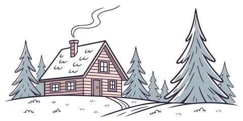 A house in the woods with snow on the roof Vector ©  MST RABEYA  BEGUM