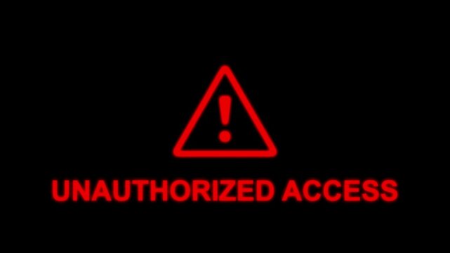 Red alert warning symbol unauthorized access global network security breach digital threat alert