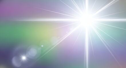 Fototapeta premium Bright Starburst Lens Flare with Soft Gradient Background