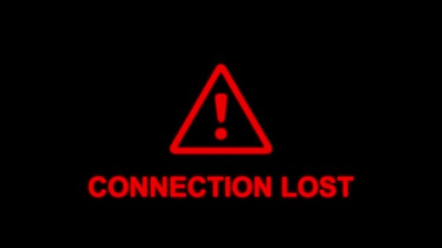 Connection Lost Internet Network Error Warning Animation