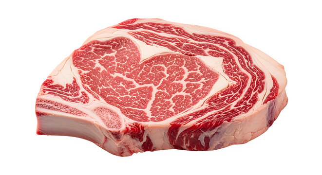 Raw wagyu beef steak isolated on transparent background