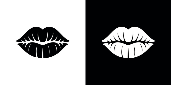 Black and white lips lipstick mouth face