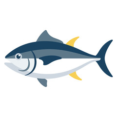Obraz premium Fish Illustration of a Tuna Swimming in the Ocean