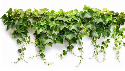 Naklejka premium cutout ivy with lush green foliage climbing plants in summer isolated on a white background