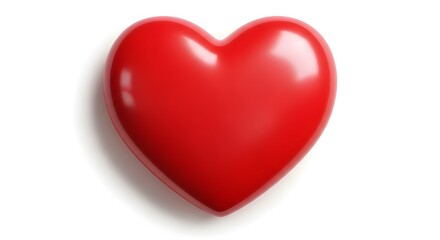 Fototapeta premium A bright red heart shaped object on a white background