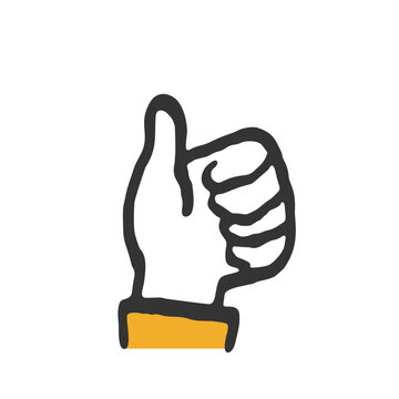 Thumbs up - Like sign, Hand-drawn icon　いいねや親指を立てる手の手書きアイコン
