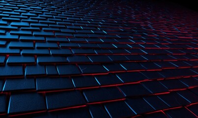 Obraz premium Abstract digital display with illuminated square patterns and gradient colors, showcasing modernity and technological advancement. ..Created with Generative AI, not depicting real subjects.