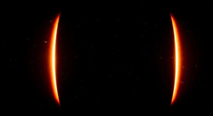 Abstract red light streaks forming a frame on a dark dusty background with subtle particles © Farhan khan