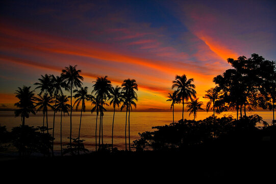 Sunset at Senggigi Beach, Lombok Island, NTB, Indonesia