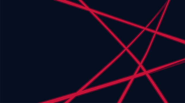 Red geometric lines crossing on navy blue background abstract vector illustration