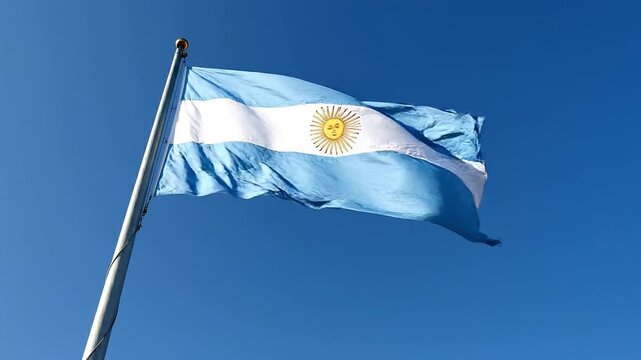 Argentine flag waving freely 12.