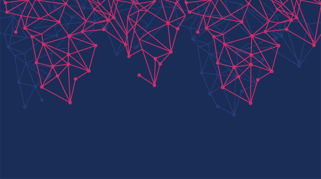 Abstract world map global network connection on dark blue background vector illustration