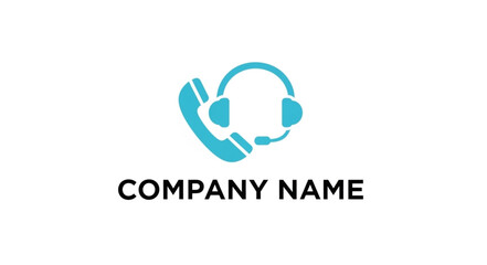 Customer service headset and phone icon for communication business.