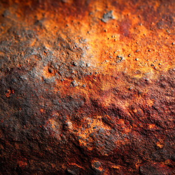 Macro view of rust-toned ironstone with gritty mineral grains and warm highlights