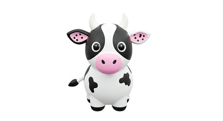 Fototapeta premium Cute 3D Cartoon Cow Illustration