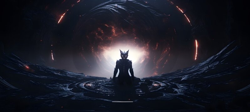 Astral vision sphinx demon meets cosmos ,generative AI