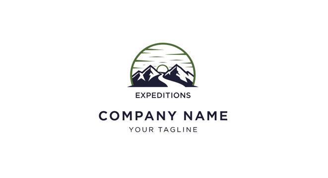 Mountain expedition company logo template design.