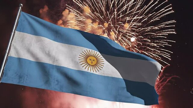Argentine Flag Fireworks Display 4.