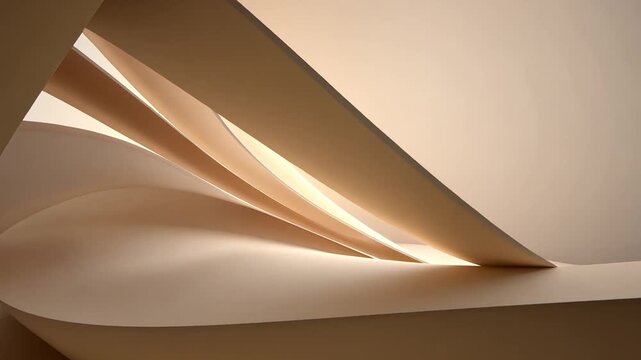 Elegant Curved Surfaces Creating Soft Shadows in Warm Tones