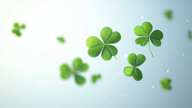 Four leaf clover isolated on white background, Podium for product and Lucky clover leaves with four leaf,Clover flowers background,Patricks day,St. Patrick s day,Good luck,Vector flat illustration.