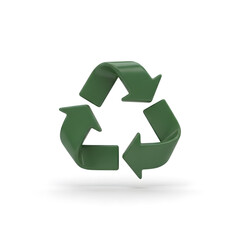 Obraz premium green recycle symbol isolated on white background