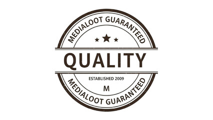 Obraz premium Black and white seal with stars and text stamp medallion