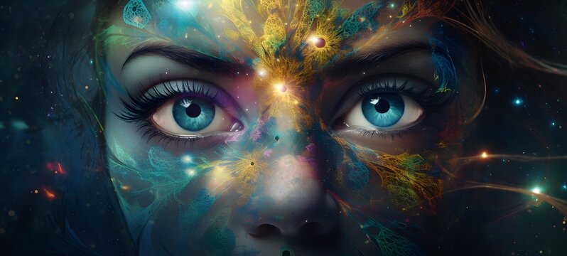 Astral vision lycan dryad meets cosmos,generative AI