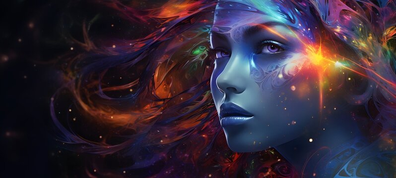 Astral vision lycan dryad meets cosmos,generative AI