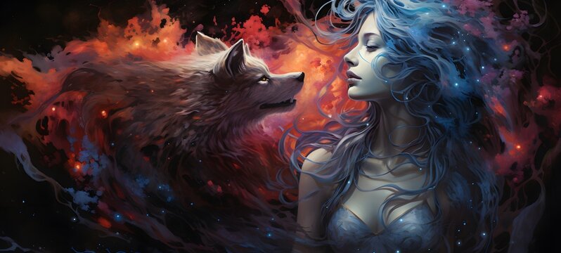 Astral vision lycan dryad meets cosmos,generative AI