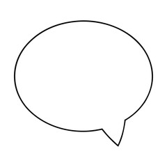 A speech bubble illustration ready for coloring, showing a fun, empty dialogue shape, perfect for adding words, thoughts, or comic-style expressions.
