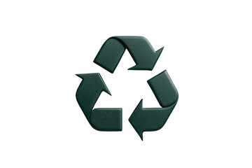 Obraz premium Green 3d recycle sign symbolizing environmental responsibility and sustainable living, clean energy, waste management concept on transparent background