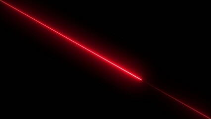Red laser beam on black background light technology science