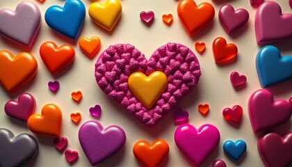 Heart-shaped objects arranged in a geometric pattern,  design,  black