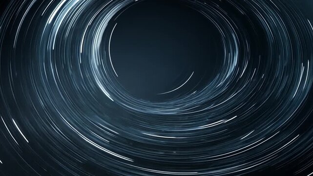 Mysterious Spiral of Light Lines in Dark Background Abstract Design