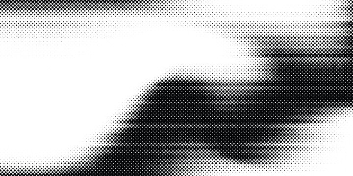 Creative Black grunge halftone background, faded gradient dot texture, retro geometric technology overlay. vector creative background
